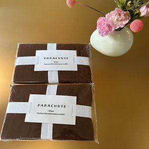 NWT Parachute Euro Shams percale in raisin-two packages